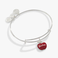 Load image into Gallery viewer, Teacher 'Grow, Inspire, Love' Apple Charm Bangle