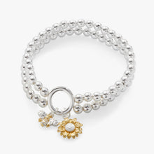 Load image into Gallery viewer, Sunflower + Bee Double Stretch Bracelet