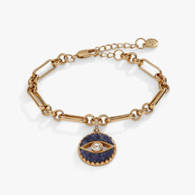 Load image into Gallery viewer, Sodalite Evil Eye Chain Bracelet