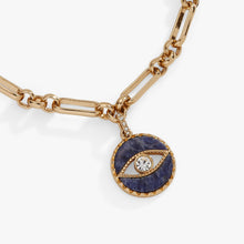 Load image into Gallery viewer, Sodalite Evil Eye Chain Bracelet