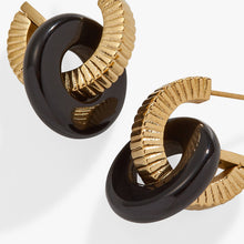 Load image into Gallery viewer, Black Onyx Textured Earrings