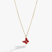 Load image into Gallery viewer, Pink Enamel Butterfly Necklace