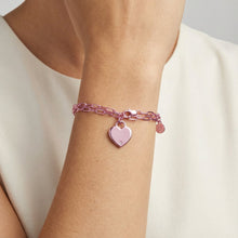 Load image into Gallery viewer, Heart Charm Double Paperclip Chain Bracelet