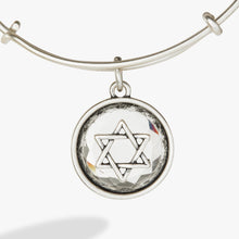Load image into Gallery viewer, Star of David Crystal Charm Bangle