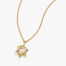 Load image into Gallery viewer, Star of David Heart Necklace, 14kt Gold Plated