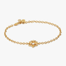 Load image into Gallery viewer, Star of David Heart Bracelet, 14kt Gold Plated