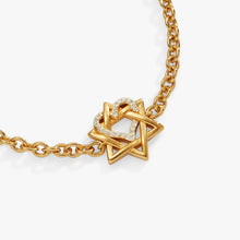 Load image into Gallery viewer, Star of David Heart Bracelet, 14kt Gold Plated