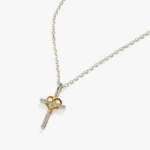 Load image into Gallery viewer, Cross And Heart Necklace, Sterling Silver