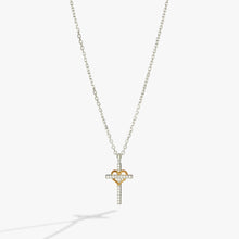 Load image into Gallery viewer, Cross And Heart Necklace, Sterling Silver