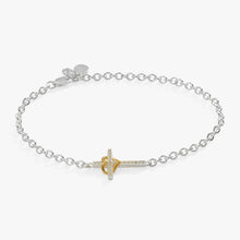 Load image into Gallery viewer, Cross And Heart Bracelet, Sterling Silver