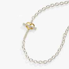 Load image into Gallery viewer, Cross And Heart Bracelet, Sterling Silver