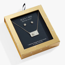 Load image into Gallery viewer, Starburst Charm Necklace and Stud Earring Gift Set