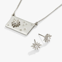 Load image into Gallery viewer, Starburst Charm Necklace and Stud Earring Gift Set