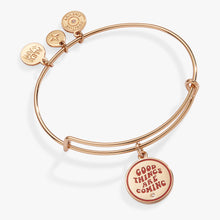 Load image into Gallery viewer, 'Good Things Are Coming' Mantra Charm Bangle