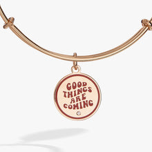 Load image into Gallery viewer, 'Good Things Are Coming' Mantra Charm Bangle