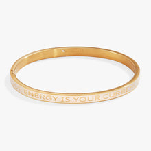 Load image into Gallery viewer, 'Your Energy Is Your Currency' Hinge Bangle