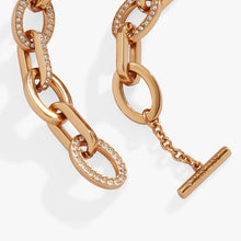 Load image into Gallery viewer, Oval Link Crystal Chain Toggle Bracelet