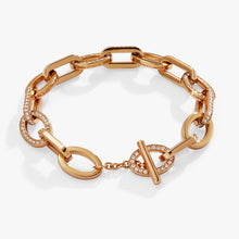 Load image into Gallery viewer, Oval Link Crystal Chain Toggle Bracelet