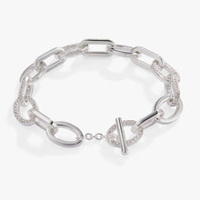 Load image into Gallery viewer, Oval Link Crystal Chain Toggle Bracelet