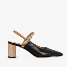 Load image into Gallery viewer, The Pompei Black Leather Slingback Women Sandal