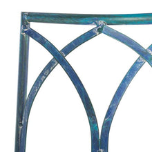 Load image into Gallery viewer, Half-Circle Outdoor Patio Garden Antique Blue Wrought Iron Tree Bench