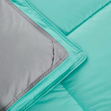 Load image into Gallery viewer, Twin/Twin XL Traditional Microfiber Reversible 3 Piece Comforter Set in Blue/Grey