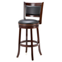 Load image into Gallery viewer, Cherry 29-inch Solid Wood Bar Stool with Faux Leather Swivel Seat