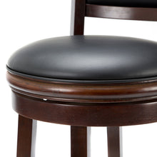 Load image into Gallery viewer, Cherry 29-inch Solid Wood Bar Stool with Faux Leather Swivel Seat