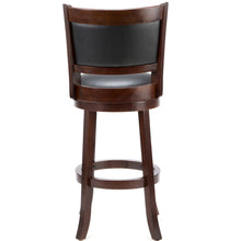 Load image into Gallery viewer, Cherry 29-inch Solid Wood Bar Stool with Faux Leather Swivel Seat