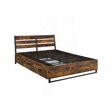 Load image into Gallery viewer, King Size Industrial Slatted Headboard Platform Bed Frame with 6 Storage Drawers