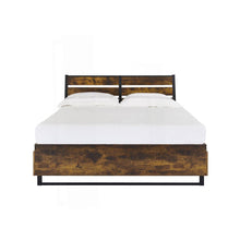 Load image into Gallery viewer, King Size Industrial Slatted Headboard Platform Bed Frame with 6 Storage Drawers