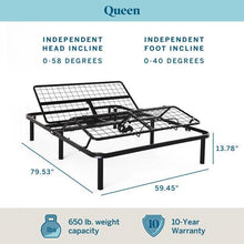 Load image into Gallery viewer, Queen Size Electric Head Foot Adjustable Bed Base with Remote