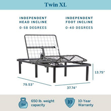 Load image into Gallery viewer, Twin XL Size Electric Head Foot Adjustable Bed Base with Remote