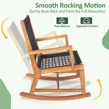 Load image into Gallery viewer, 3 Piece Outdoor Wood Patio Furniture Rocking Chair Table Bistro Set