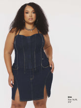Load image into Gallery viewer, Denim Chain Link Corset