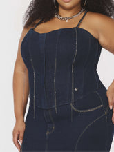 Load image into Gallery viewer, Denim Chain Link Corset