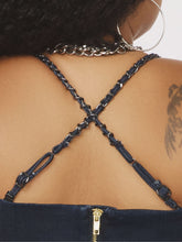 Load image into Gallery viewer, Denim Chain Link Corset