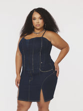 Load image into Gallery viewer, Denim Chain Link Corset