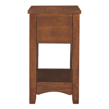 Load image into Gallery viewer, Mission Style 1-Drawer End Table Nightstand in Brown Wood Finish