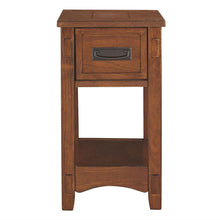 Load image into Gallery viewer, Mission Style 1-Drawer End Table Nightstand in Brown Wood Finish