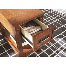Load image into Gallery viewer, Mission Style 1-Drawer End Table Nightstand in Brown Wood Finish