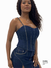 Load image into Gallery viewer, Denim Chain Link Corset