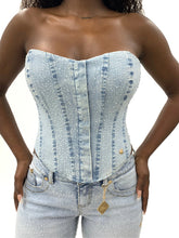 Load image into Gallery viewer, Rain on Me Corset - Medium Wash