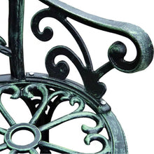Load image into Gallery viewer, Outdoor Patio 40-inch Garden Bench with Backrest in Antique Green Metal Finish