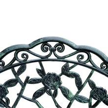 Load image into Gallery viewer, Outdoor Patio 40-inch Garden Bench with Backrest in Antique Green Metal Finish