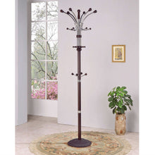 Load image into Gallery viewer, Wood and Metal Coat Rack Hat Stand with Hooks on Top and Middle