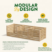 Load image into Gallery viewer, Add on Kit for 174 Gallon Cedar Wood Compost Bin - Made in the USA