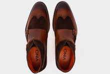 Load image into Gallery viewer, The Albus Tan Leather &amp; Suede Double Strap Monk Brogue Men  Boot