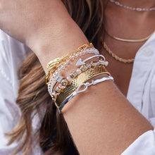 Load image into Gallery viewer, Pumpkin + Crystal Beaded Bangle