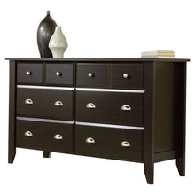 Load image into Gallery viewer, Dark Brown Wood 6-Drawer Wardrobe Dresser